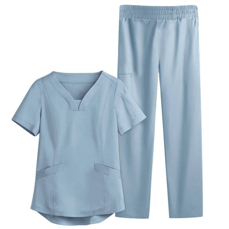 Styled Collar Female Nurse Medical Hospital Scrub