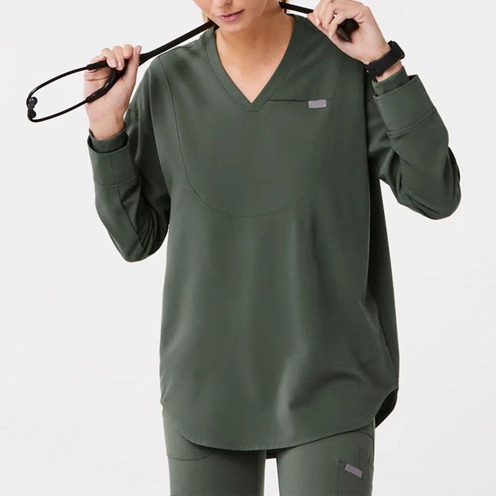 Premium Silky Smooth Hospital Scrub Uniform With Fashionable Functional Leggings